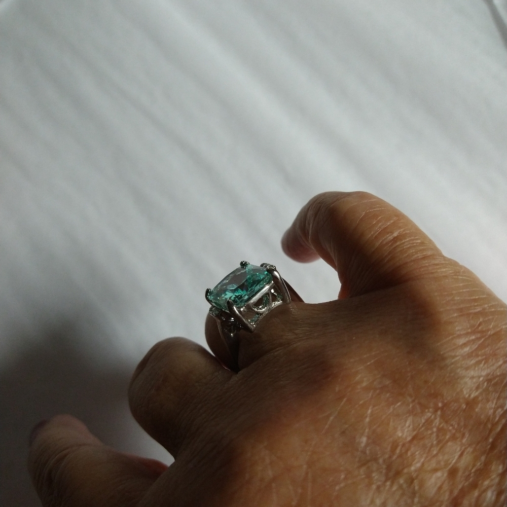 10.48CT Blue Gem 925 Sterling Silver Ring  NWOT - Picture 6 of 7